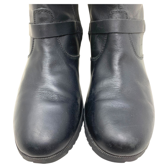 Teva De La Vina Boots Black Waterproof Leather Gray Wool Women's Sz 10 1005514 - Picture 7 of 10